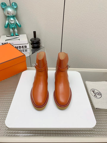 BOTINES HISTORY BOOTS IN SALAMANDER ORANGE CALFSKIN