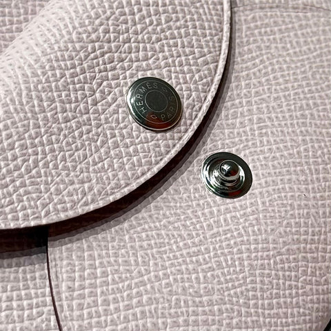 CALVI DUO COMPACT CARD HOLDER IN MAUVE PALE EPSOM CALFSKIN