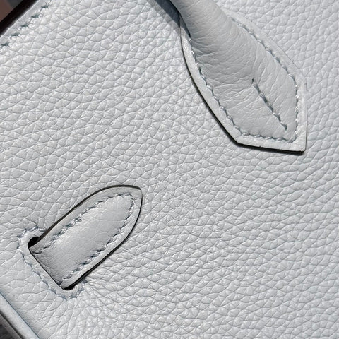 HERMES 25S MEDIUM BIRKIN 25 IN CLOUD BLUE CALFSKIN SILVER HARDWARE