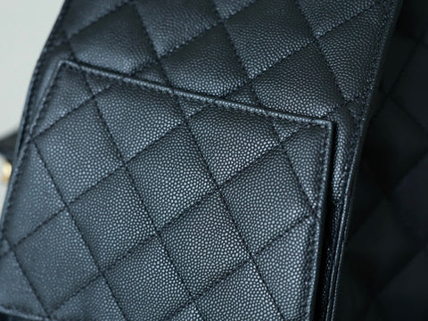 CHANEL 25S HOBO BAG 40 CM IN BLACK LAMBSKIN WITH GOLD HARDWARE