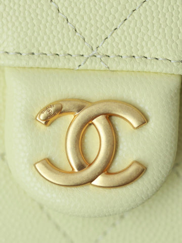 CHANEL 25S HOBO BAG 30 CM IN PASTEL YELLOW LAMBSKIN WITH GOLD HARDWARE