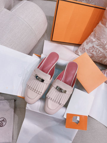 0Z Mule Fringed Light Pink