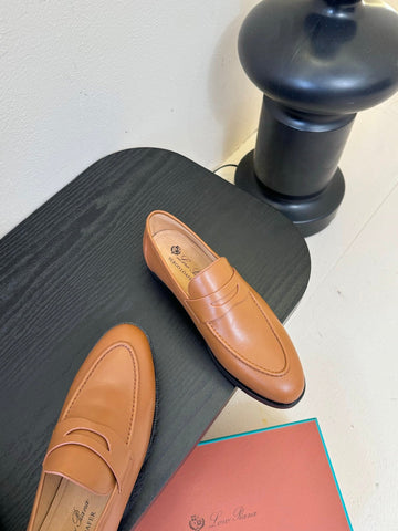 LOAFERS IN CINNAMON BROWN LAMBSKIN