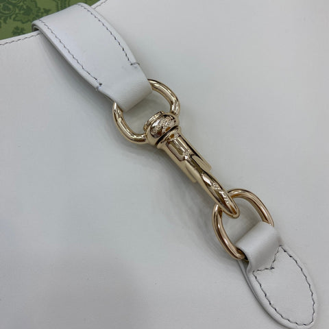 JACKIE MEDIUM SHOULDER BAG 35 IN WHITE CALFSKIN GOLD HARDWARE