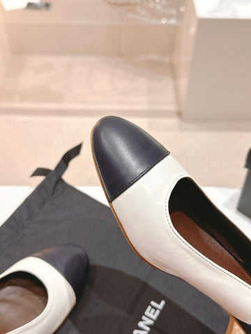SLINGBACKS WHITE MIX BLACK SHEEPSKIN