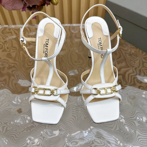 WHITNEY 10 CM SANDAL IN WHITE CALFSKIN