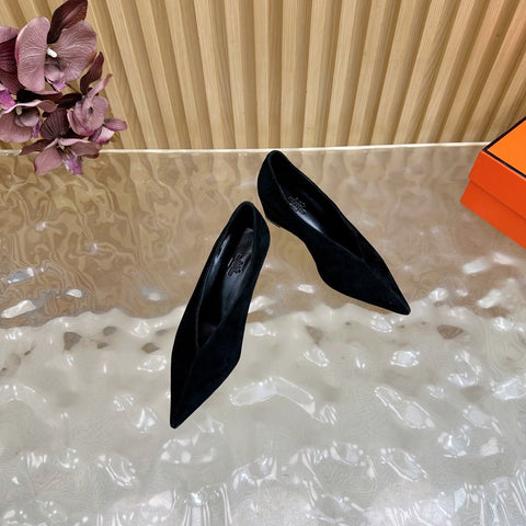 HM 25S HIGH-HEEL WEDGE SHOES 50 MM IN BLACK SUEDE