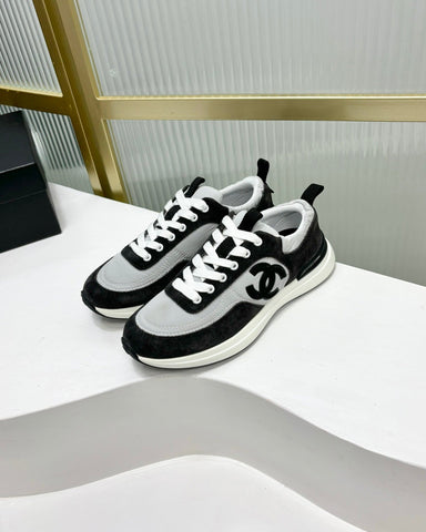 SNEAKER IN BLACK MIX GREY SUEDE