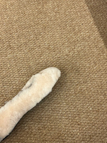 PRADA 26S SHEARLING BALLET FLATS IN CREAM WHITE