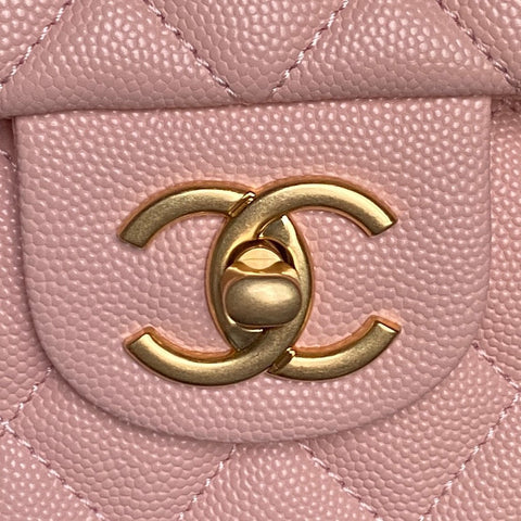 CHANEL 25S FLAP BAG 22 CM IN PINK CAVIAR WITH GOLD HARDWARE