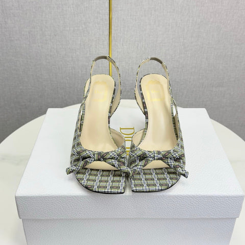 DIOR 26S HIGH-HEEL BACK-STRAP SHOES IN MULTICOLOR FABRIC