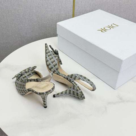 DIOR 26S HIGH-HEEL BACK-STRAP SHOES IN MULTICOLOR FABRIC