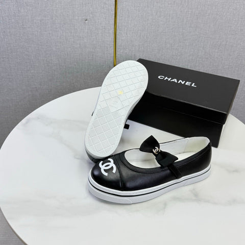CHANEL 26S MARY JANE SNEAKERS IN BLACK CALFSKIN