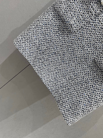 CC 25 Tweed Dress Gray Blue Woven Fabric