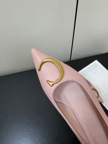 DIOR 26S POINTED-TOE HIGH HEELS 35MM IN PINK CALFSKIN GOLD HARDWARE