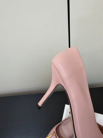 DIOR 26S POINTED-TOE HIGH HEELS 70MM IN PINK CALFSKIN GOLD HARDWARE