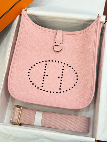 HM 26S EVELYNE BAG 23MM IN PINK GRAINED CALFSKIN