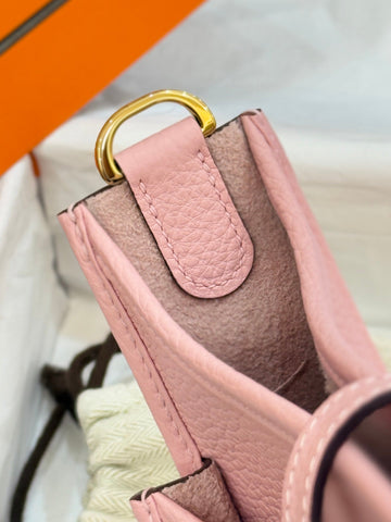 HM 26S EVELYNE BAG 23MM IN PINK GRAINED CALFSKIN