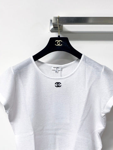 CHANEL 26S CROPPED SHORT-SLEEVED KNIT TOP STYLE 1222