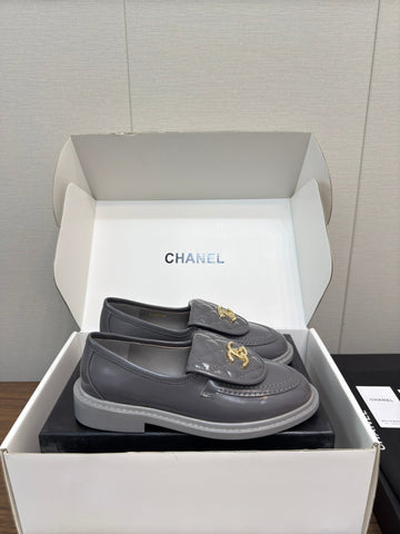 MOCCASIN 2.5 CM IN MOUSE GRAY PREMIUM LAMBSKIN