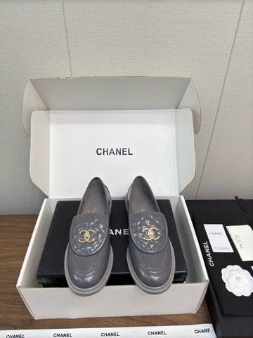 MOCCASIN 2.5 CM IN MOUSE GRAY PREMIUM LAMBSKIN