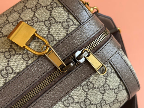 SAVOY MEDIUM DUFFLE BAG 44 IN BEIGE AND EBONY GG SUPREME CANVAS