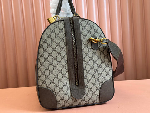 SAVOY LARGE DUFFLE BAG 50 IN BEIGE AND EBONY GG SUPREME CANVAS