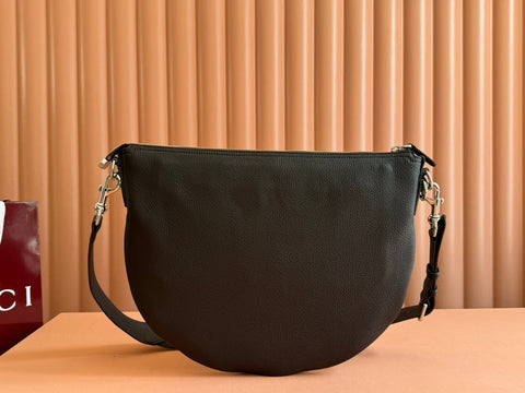 BODY SHOULDER BAG 40 IN DARK BROWN CALFSKIN SILVER HARDWARE