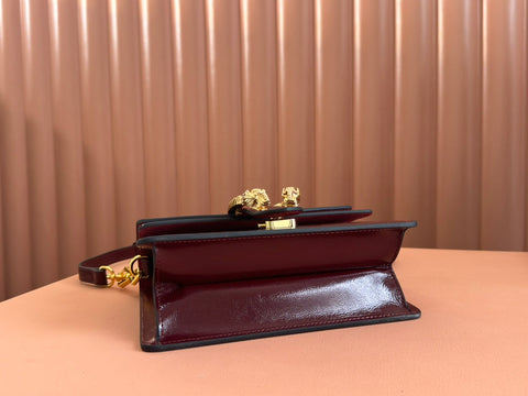 DIONYSUS MEDIUM SHOULDER BAG 22 IN ROSSO ANCORA RED GG GLOSSY LAMBSKIN