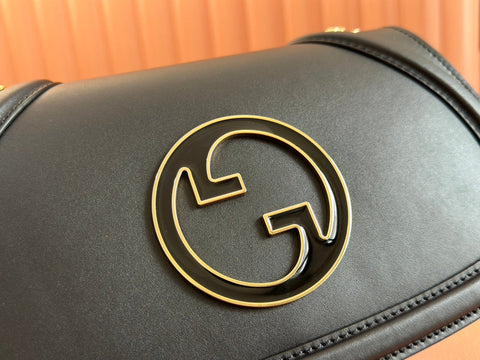 GUCCI 26S BLONDIE SHOULDER BAG 26 IN BLACK CALFSKIN