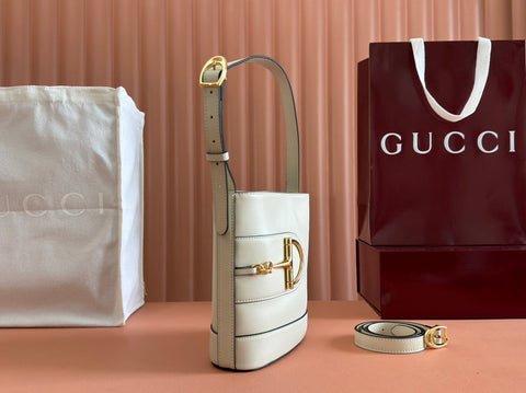 73 SMALL BUCKET BAG 20 IN OFF WHITE SMOOTH CALFSKIN