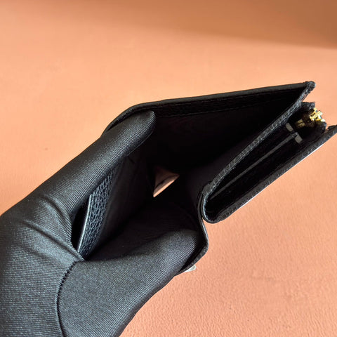 GG MARMONT SMALL WALLET 11 BLACK IN CALFSKIN