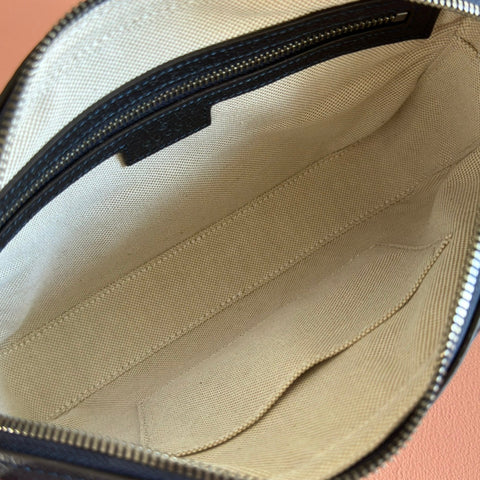 GUCCI OPHIDIA SMALL CROSSBODY BAG 24 NAVY BLUE MONOGRAM CANVAS