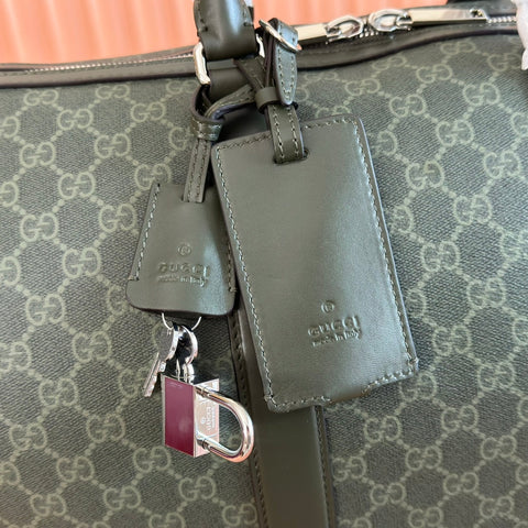 GUCCI 25S OPHIDIA MEDIUM BAG 45 CM IN MOSS GREEN CALFSKIN