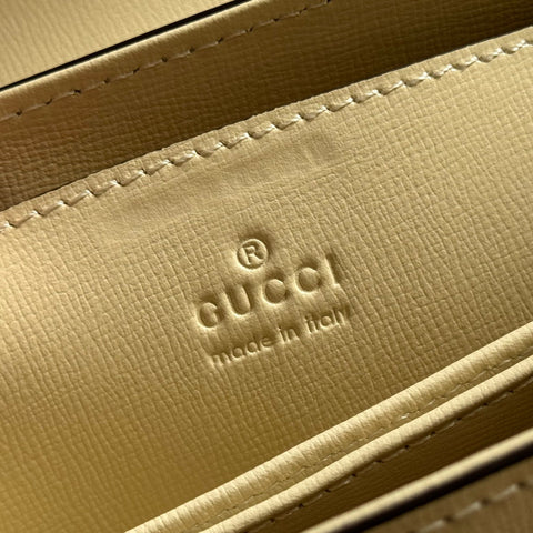 GUCCI 25S HORSEBIT 1955 MEDIUM SHOULDER BAG 22 CM IN CREAM WHITE CALFSKIN WITH GOLD HARDWARE