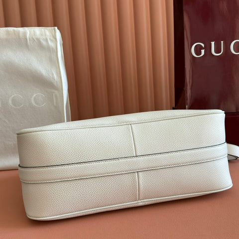 GUCCI 26S SHOULDER BAG 38 IN WHITE CALFSKIN