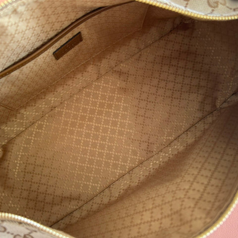 GUCCI 26S SHOULDER BAG 38 IN WARM BEIGE AND BROWN CANVAS