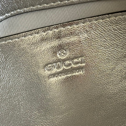 GUCCI 26S GG MARMONT BAG 22 IN SILVER LAMBSKIN