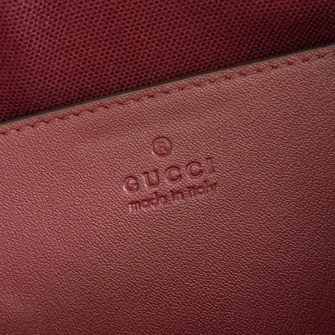 GUCCI 26S OPHIDIA BOSTON BAG 21 IN DARK RED CANVAS EMBELLISHED WITH RHINESTONES