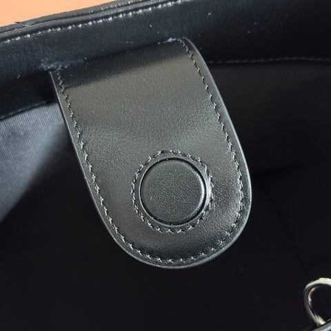 GUCCI 26S GG MARMONT TOTE BAG 17 IN BLACK CALFSKIN