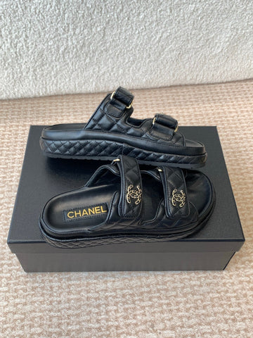 DAD SANDAL IN BLACK CALFSKIN MULE