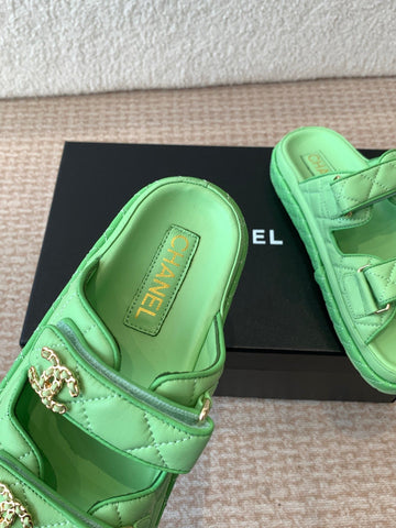DAD SANDAL IN TEA GREEN CALFSKIN MULE