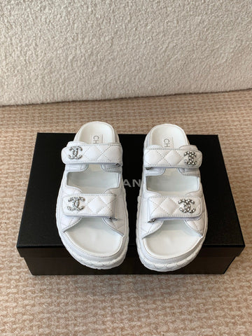 DAD SANDAL IN WHITE CALFSKIN MULE