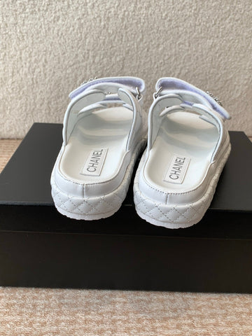 DAD SANDAL IN WHITE CALFSKIN MULE