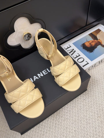 25C Sandal 45mm Open Heel Beige Lambskin 233490