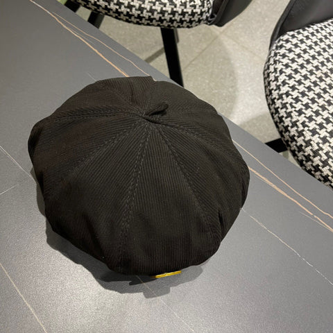 BERET HAT IN BLACK CORDUROY 429844