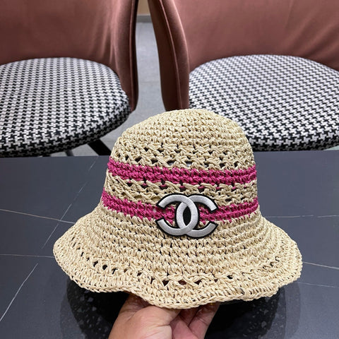 CHANEL 26S RAFFIA BUCKET HAT 335844