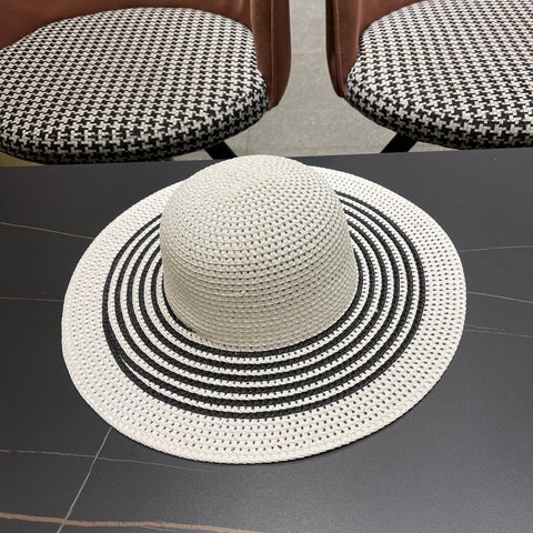 CHANEL 26S WIDE-BRIM STRAW HAT 335717