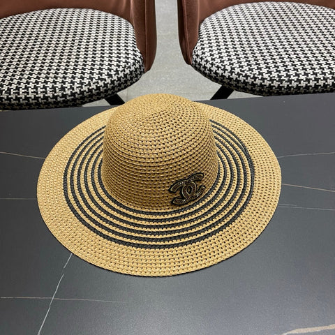 CHANEL 26S WIDE-BRIM STRAW HAT 335716