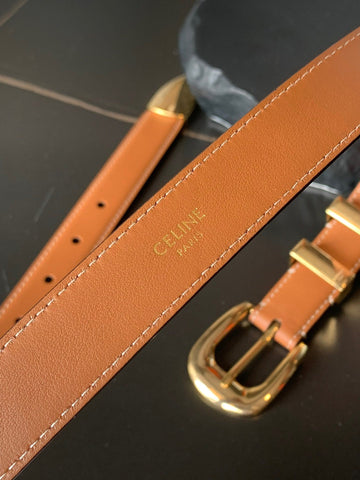 Medium Western Belt 25mm In Brown Calfskin Ghw